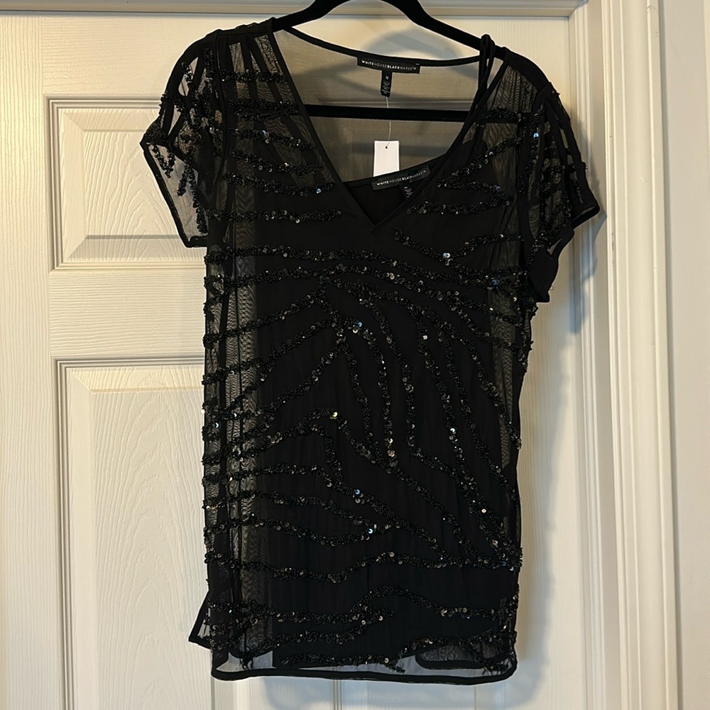 NWT, White House Black Market Size medium, Split sleeve OTT Tunic.